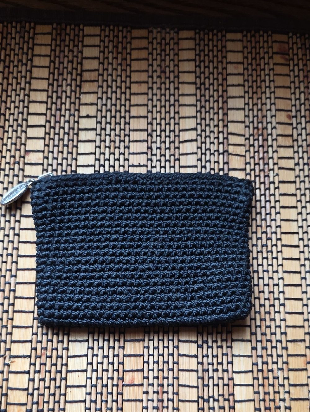 Old Navy Black Crochet Key Pouch with Branded Charm